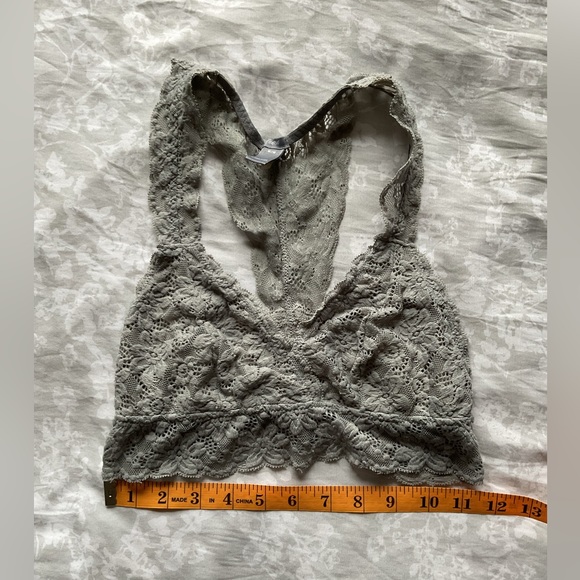 Aerie Heather Gray Floral Racerback Bralette - Picture 7 of 8